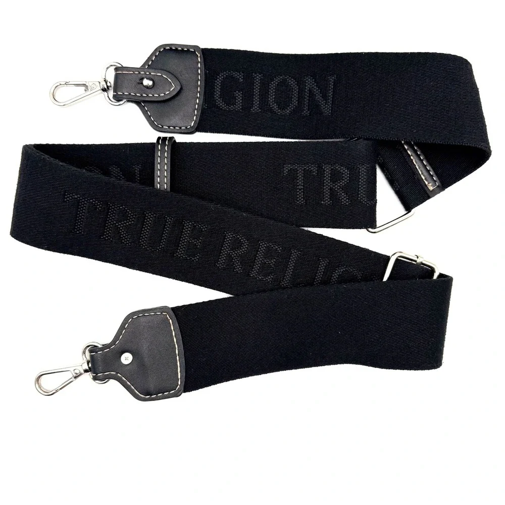 True Religion Black Denim Mini Tote Crossbody Bag Y2K Handbag Horseshoe Logo